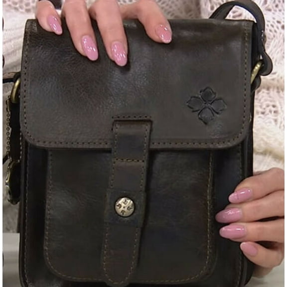 Patricia Nash LARI Leather Flap Crossbody Bag ~ OLIVE  MSRP $199