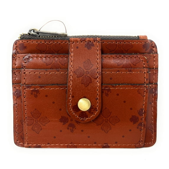 Patricia Nash Leather Cassis ID Card Case Wallet, Tan Signature Print