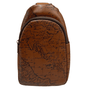 Patricia Nash Marisol Leather Crossbody Sling Travel Bag Signature Map Print