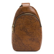 Patricia Nash Marisol Leather Sling Bag, Signature Map Print, Riot Rust