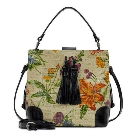 Patricia Nash Small Chaumont Leather Crossbody - Parisian Newspaper