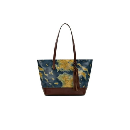 Patricia Nash Verzi Tote W/Tassel, Greek Map 932