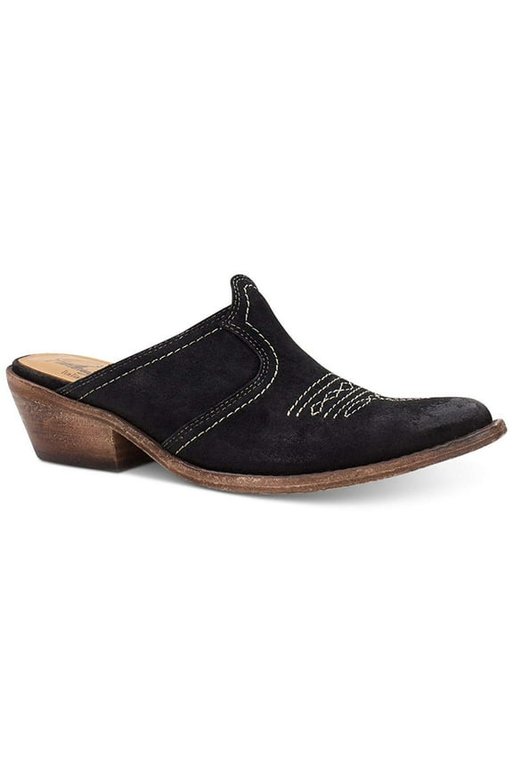 Womens Battista Leather Mules (Black, 6M)
