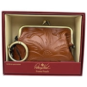 Patricia Nash Womens Tooled Leather Coin Purse Kiss Lock Brown Florence Tan Gift