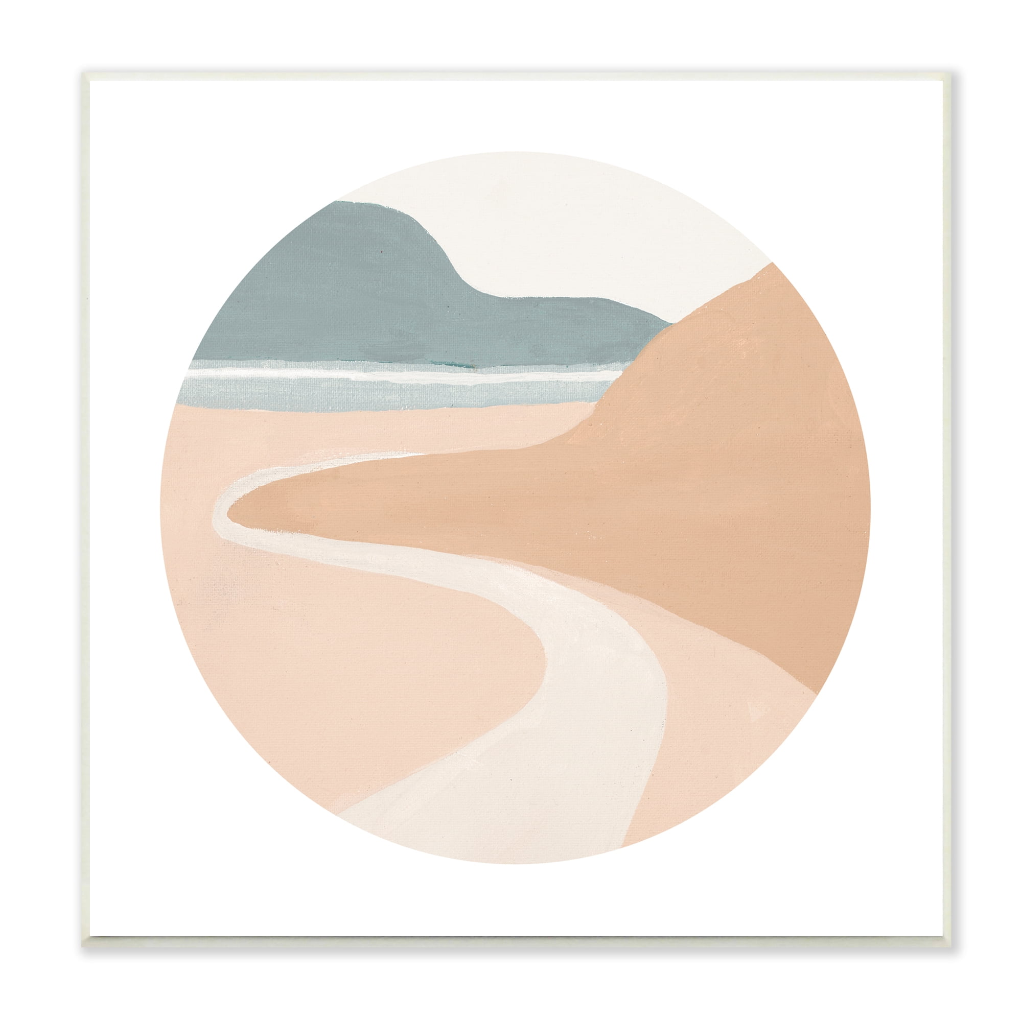 Patricia Pinto Industries Abstract Southwestern Coastal Path Landscape Tan Blue 12 in x 12 in Framed Painting Canvas Art Print, by Stupell Home Décor