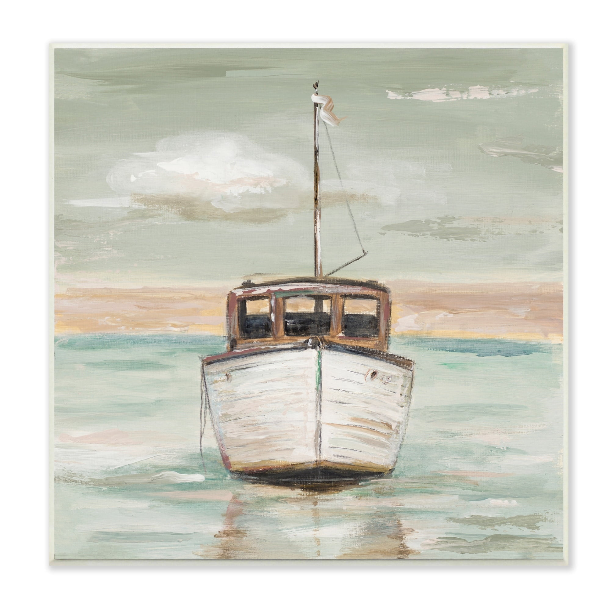 Patricia Pinto Navigating Water Vessel Ocean Crossroads Sunset Painting 12 in x 12 in Framed Painting Art Print, by Stupell Home Décor