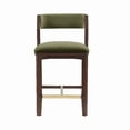thumbnail image 1 of Patricia Modern Wood Upholstered Counter Stool in Linen, 1 of 9