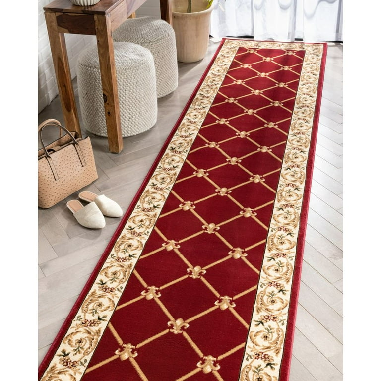 12' Runner Red And Ivory Floral Stain Resistant Indoor Outdoor Runner Rug 12' Runner Red And Ivory Floral Stain Resistant Indoor Outdoor Runner Rug