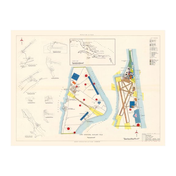 Patrick Air Force Base Art, 1952 Vintage Map of Patrick Air Force Base History Wall Decor Gift, Old Patrick Air Force Base Map - 24" x 18" Unframed Print