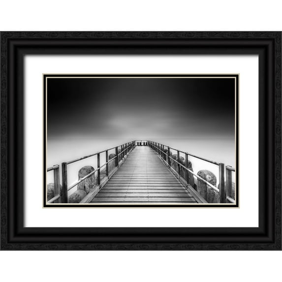 Patrick, Boterman 14x11 Black Ornate Wood Framed with Double Matting Museum Art Print Titled - West-Kapelle Pier