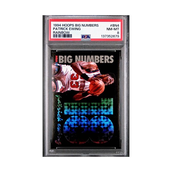 Patrick Ewing 1994 NBA Hoops Big Numbers #BN4 Rainbow PSA 8 NM-MT
