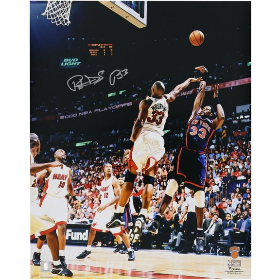 Patrick Ewing New York Knicks Autographed 16" x 20" Fadeaway Shot vs. Miami Heat Photograph - Fanatics Authentic Certified