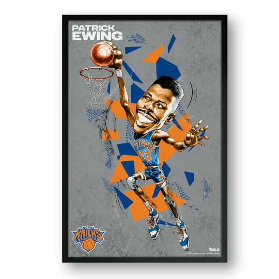 Patrick Ewing New York Knicks Framed 27" x 39" Player Caricature Art
