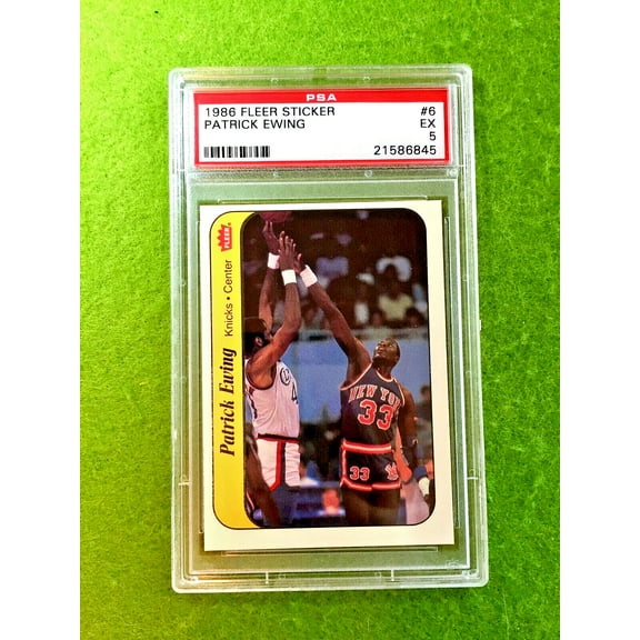 Patrick Ewing ROOKIE CARD JERSEY #33 Knicks RC 1986 Fleer PATRICK EWING STICKER