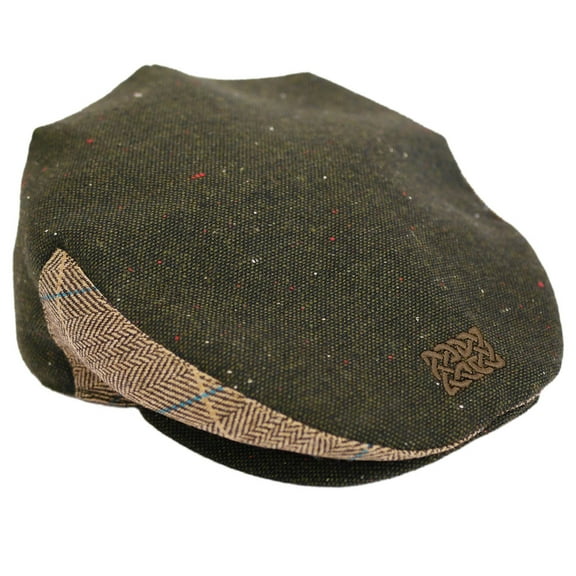 Patrick Francis Adults Green Tweed Celtic Knot Flat Cap