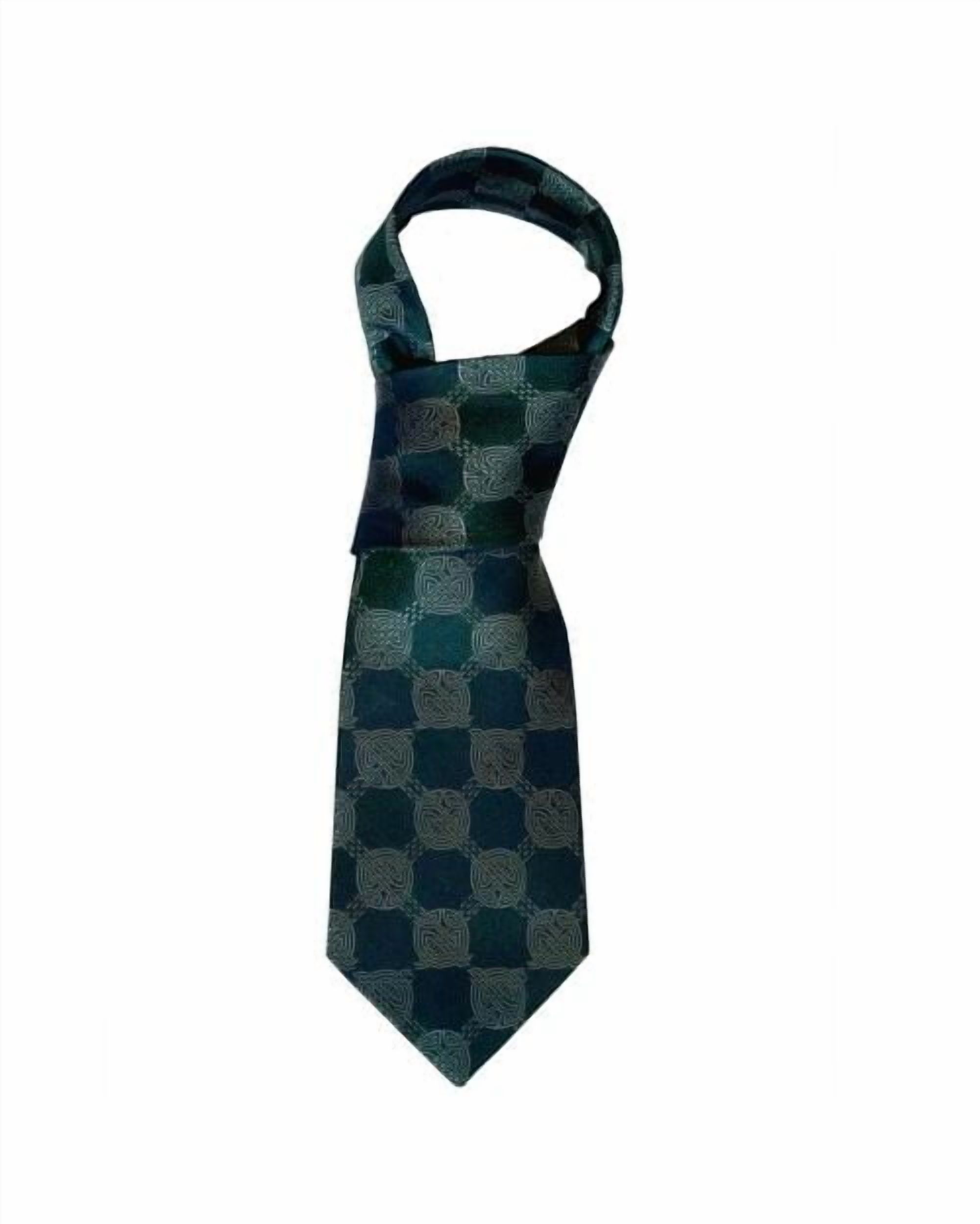 Patrick Francis Dark Green Navy Irish Knot Tie Men's Fashion Luxury Accessories, 100% Silk