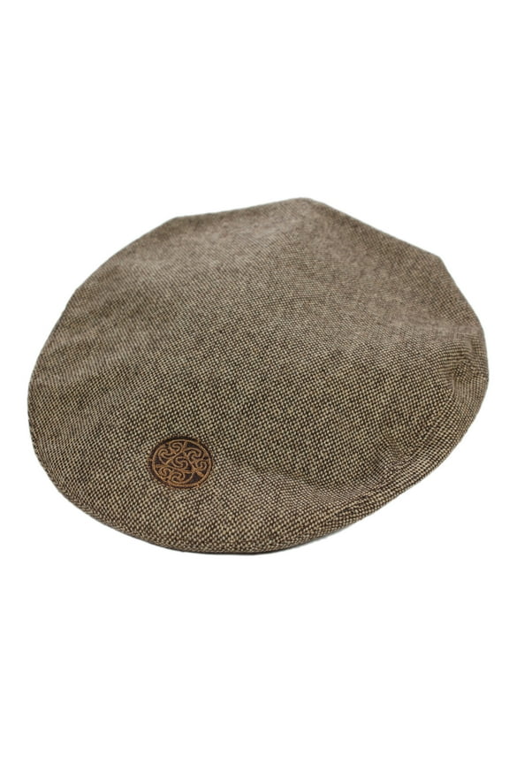 Irish Adult Hat Donegal Tweed Flat Cap Celtic Knot Design Made in Ireland | Brown