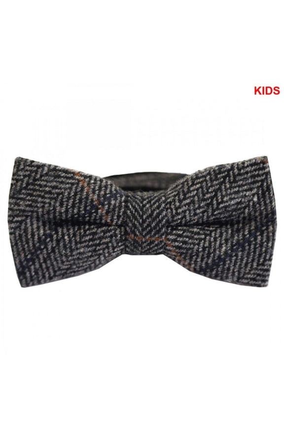 Patrick Francis Kids Grey Check Tweed Bow Tie