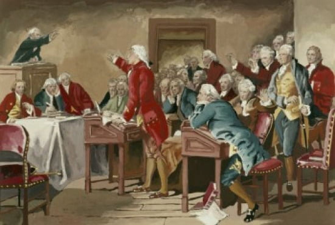 Patrick Henry Addressing the Virginia Assembly American History Canvas Art - (18 x 24)