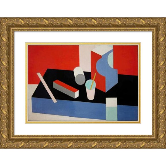 Patrick Henry Bruce 18x13 Gold Ornate Wood Frame and Double Matted Museum Art Print Titled - Untitled