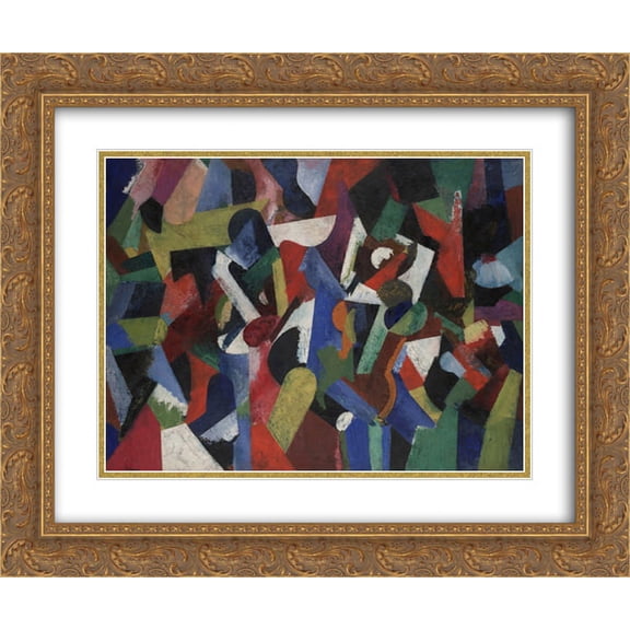 Patrick Henry Bruce 2x Matted 24x20 Gold Ornate Framed Art Print 'Composition V'