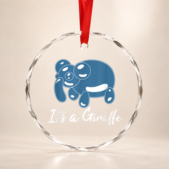 Patrick It's A Giraffe Elephant Bubble Glass Ornament