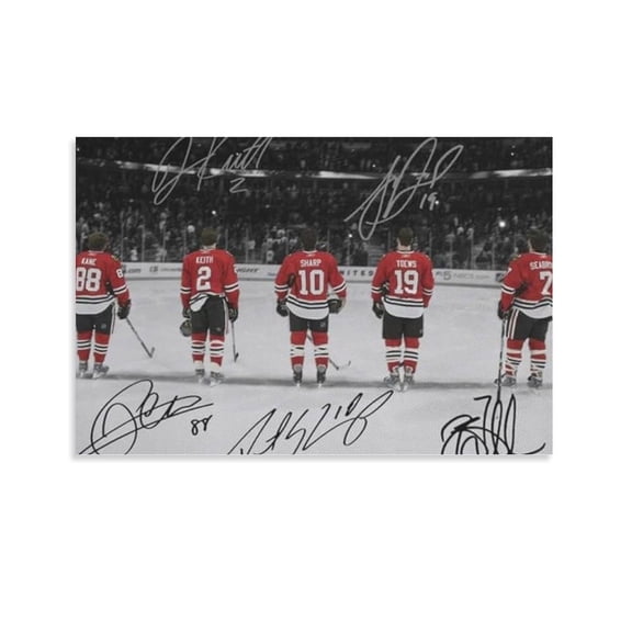 Patrick Kane Sharp Jonathan Toews Keith Seabrook Signed Poster Picture Print Canvas Poster Wall Paint Art Posters Decor Modern Home Artworks Gift 08x12inch(20x30cm)
