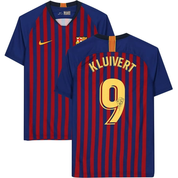 Patrick Kluivert FC Barcelona Autographed 2018-19 Home Jersey - Icons - Fanatics Authentic Certified