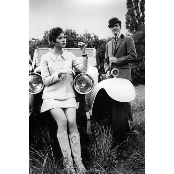 Patrick Macnee and Linda Thorson in The Avengers 24x36 Poster classic car 1960's fashion