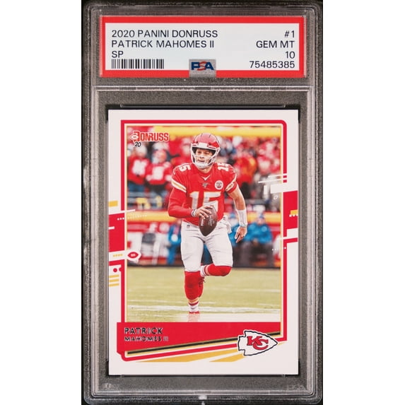 Patrick Mahomes 2020 Panini Donruss SP Football Card #1 Graded PSA 10