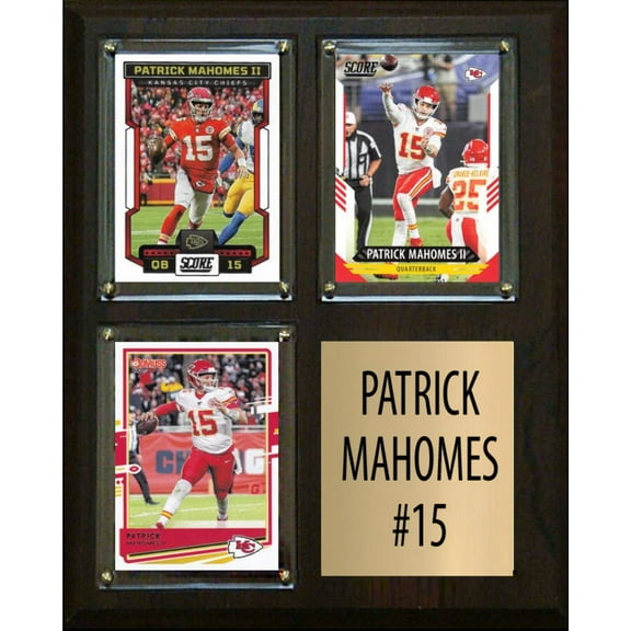 Patrick Mahomes 3 Card Plaque Donruss Fleer Topps 2023 2024 Chiefs