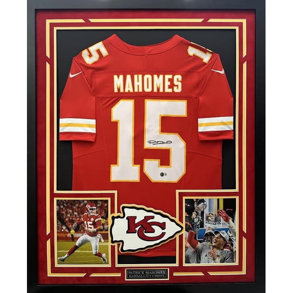 Patrick Mahomes Autographed Hand Signed Custom Framed Jersey - Beckett COA