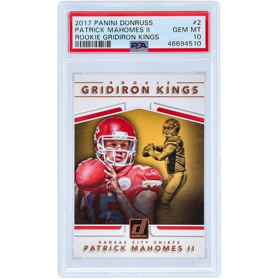 Patrick Mahomes Kansas City Chiefs 2017 Panini Donruss Gridiron Kings #2 PSA Authenticated 10 Rookie Card - Fanatics Authentic Certified