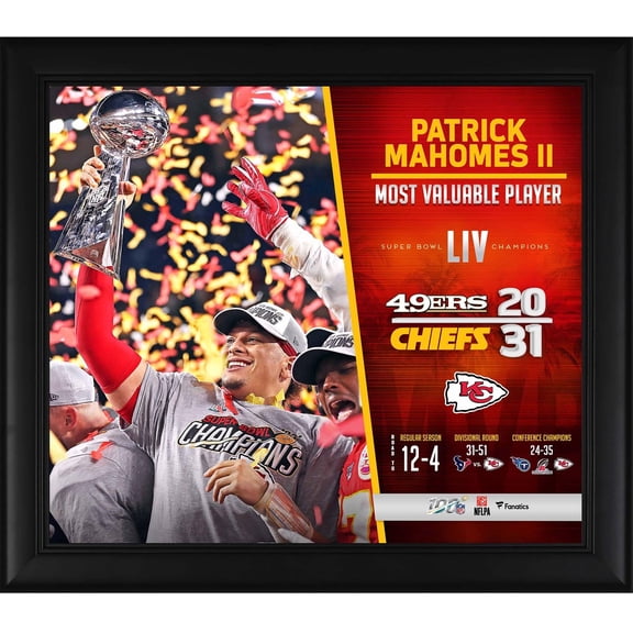 Patrick Mahomes Kansas City Chiefs Framed 15" x 17" Super Bowl LIV MVP Collage - Fanatics Authentic Certified
