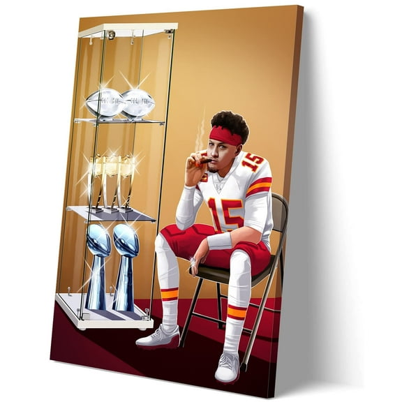 Patrick Mahomes Poster Football  Poster Patrick Mahomes Super Champions Canvas Wall