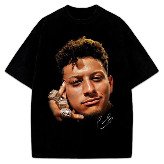 Patrick Mahomes T-Shirt Champ 3 Rings Greatest Of All Time GOAT Tee