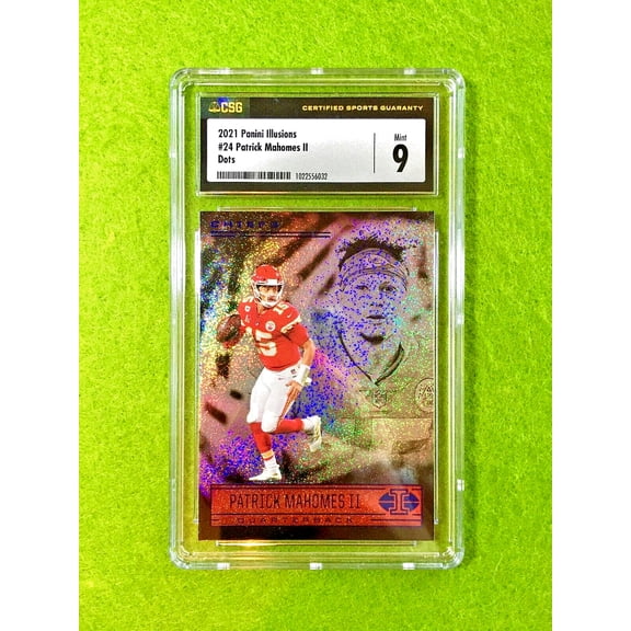 Patrick Mahomes WHITE SPARKLE PRIZM DOTS CSG 9 SP 2021 Illusions PATRICK MAHOMES
