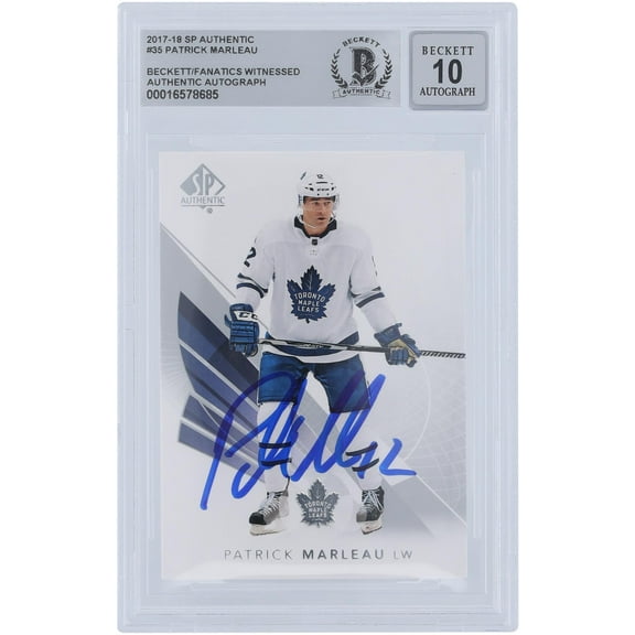 Patrick Marleau Toronto Maple Leafs Autographed 2017-18 Upper Deck SP Authentic #35 Beckett Fanatics Witnessed Authenticated 10 Card - Fanatics Authentic Certified