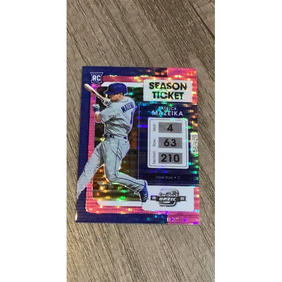 Patrick Mazeika MLB New York Mets 2022 Panini Chronicles Contenders Optic Pink Pulsar 18 trading card