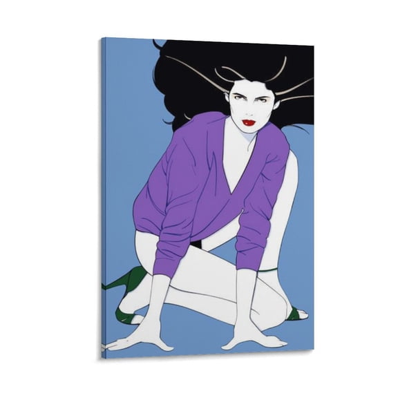 Patrick Nagel Painting Illustration City Girl Fashion Art Poster (9) Picture Print Wall Art Poster Painting Canvas Posters Artworks Gift Room Aesthetic 20x30inch(50x75cm)