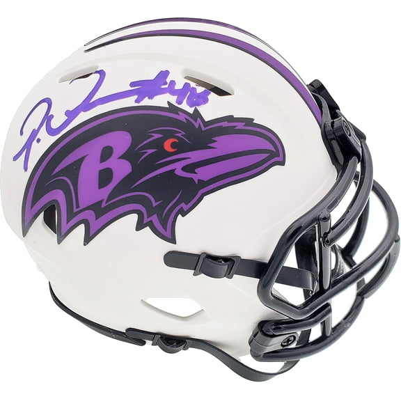 Patrick Queen Autographed Baltimore Ravens Lunar Eclipse White Mini Helmet Beckett BAS 191550