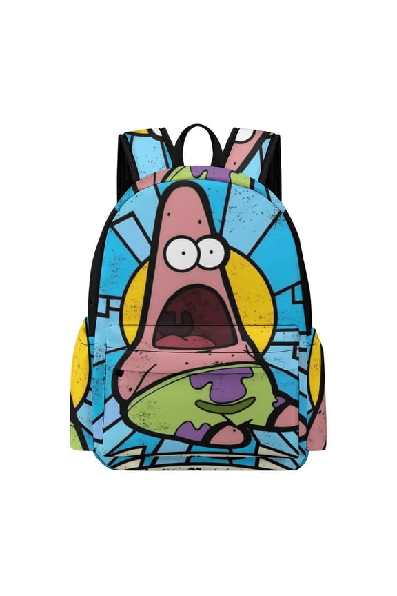 Patrick Star Cute Anime Travel And Hiking Backpack 42x30x15cm