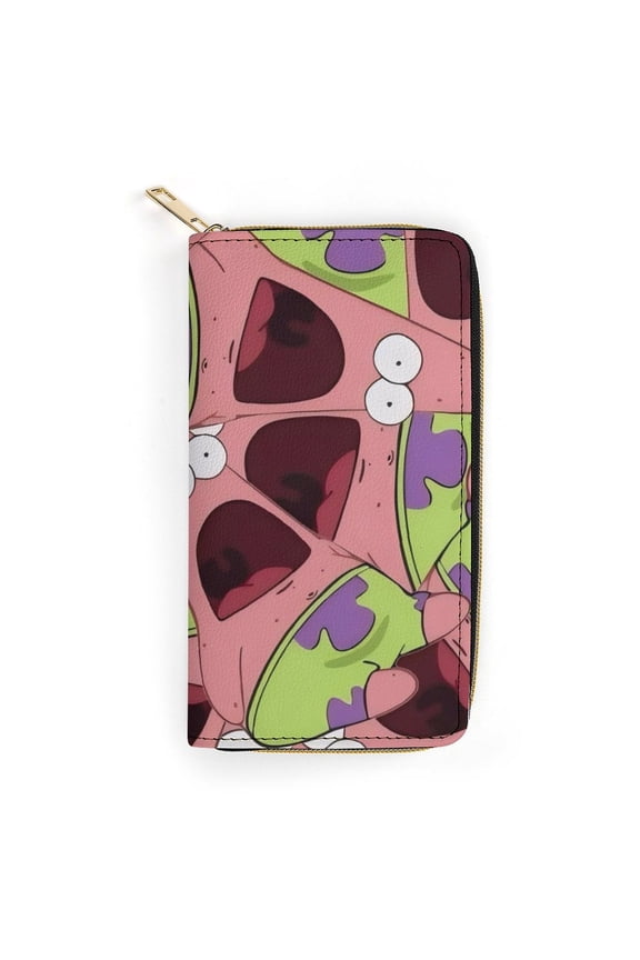 Patrick Star Cute Cartoon zippered PU card holder wallet 19.7x10.5cm