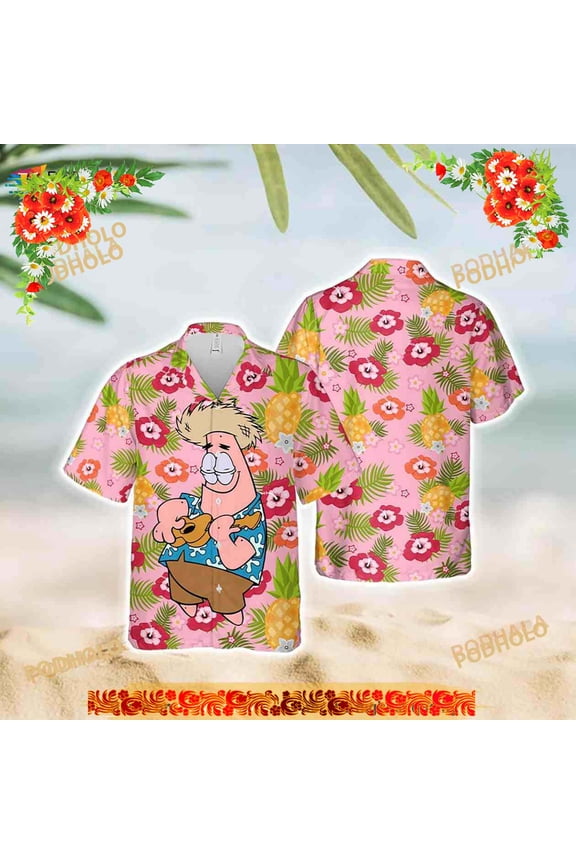 Patrick Star Hawaiian Aloha Shirt, Patrick Star Lovers Funny Hawaiian Shirt