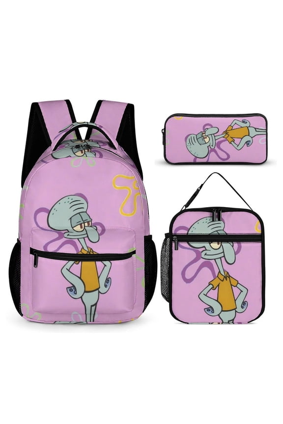 Patrick Star Three-Piece Backpack Set: Includes A High-Quality Backpack Lunch Bag And Pencil Case One size