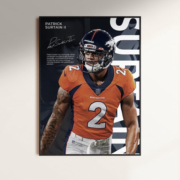 Patrick Surtainn Denver Poster Sports Room Art – NFL Defense Elite Size 24x36 Unframed Poster
