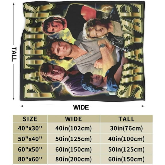 Patrick Swayze Blanket Flannel Soft Throw Blankets for Bedroom Livingroom Sofa Home 40"X30"