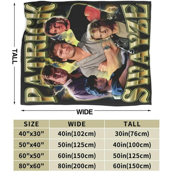 Patrick Swayze Blanket Flannel Soft Throw Blankets for Bedroom Livingroom Sofa Home 40"X30"
