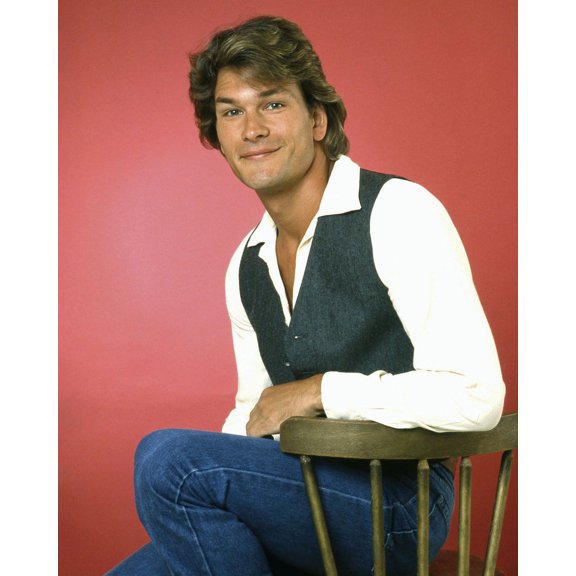 Patrick Swayze Young Portrait In Waistcoat And Jeans 24X36 Classic Hollywood Poster