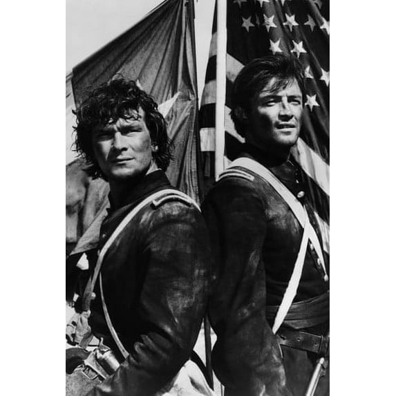 Patrick Swayze and James Read in North and South American Union Flag Civil War 24x36 Poster